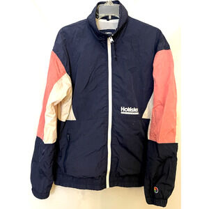 Hollister California Co-Op Windbreaker Mens Size M Jacket Colorblock Retro Style